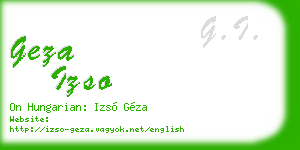 geza izso business card