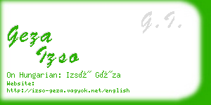 geza izso business card